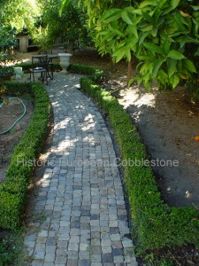 Garden Nooks Using Reclaimed Cobblestone